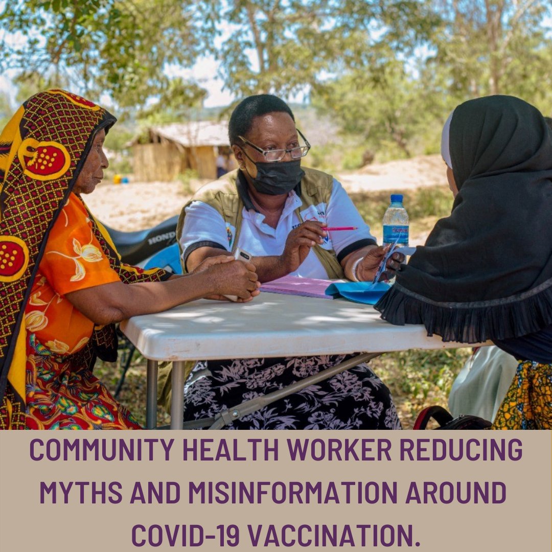 Community health workers have been trained on sensitizing and educating the community around myths and misinformation around the COVID-19 vaccines.#WorldImmunizationWeek2022 #Vaccines4Life.