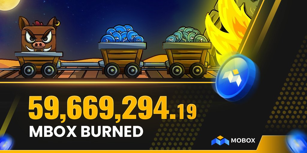 🔥🔥🔥MOBOX BURN🔥🔥🔥🔥  Our 4th & last $MBOX BIG Burn from the 🥁🥁  𝗨𝗟𝗧𝗜𝗠𝗔𝗧𝗘 𝗕𝗨𝗥𝗡 𝗘𝗩𝗘𝗡𝗧 🔥🔥  We have just burned 59,669,294.19 #MBOX  Equivalent to ~💲145,000,000  #BUSD 🤯  Proof of burn🔥: [bscscan.com]  Proof of burn🔥: [bscscan.com] [twitter.com] [pbs.twimg.com]