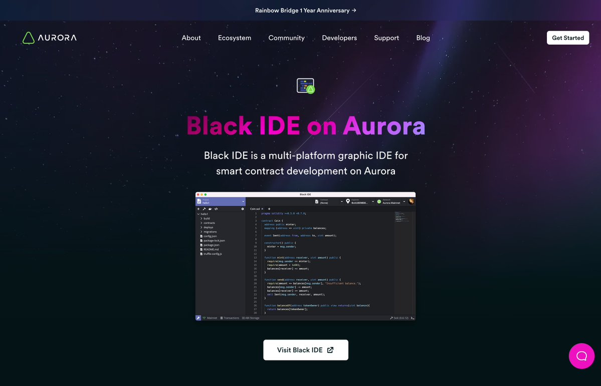 😍 #BlackIDE is so proud to be recommended on #Aurora official website. 🌟 Start your brand-new <a href="/auroraisnear/">Aurora</a> dev experience at ide.black 👈

aurora.dev/ecosystem/blac…