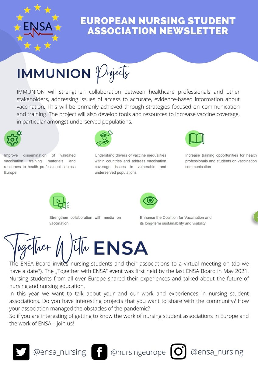 ensa_nursing's tweet photo. ENSA Newsletter April 2022💛 https://t.co/8GEv1wdLym