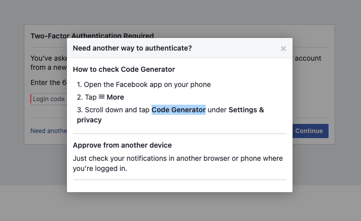 val_cr16's tweet image. how is there no other way to authenticate!? just send me an email!!
my phone got stolen and i have no access to the CodeGenerator 😭
HELP!!! I use Facebook for work!!! @Meta @facebookapp @MetaforBusiness @MetaforCreators
#Facebook #CodeGenerator