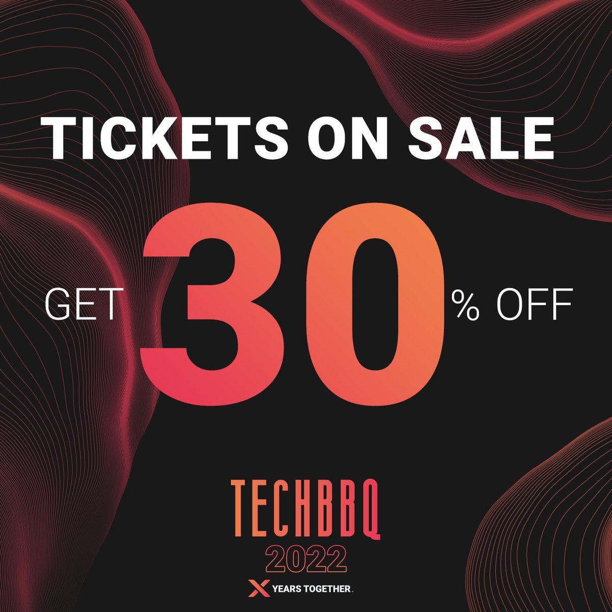 🔥 Tickets for TechBBQ2022 are now 30% off! 

Still don’t have a ticket? NOW is the perfect time to get one!👉bit.ly/37QrULL

TechBBQ2022 will be our 10th – or X event. Come celebrate with us! 

📅 14-15 Sep
📍 Lokomotivværkstedet! 

#TechBBQ2022 #TechBBQX #nordicmade