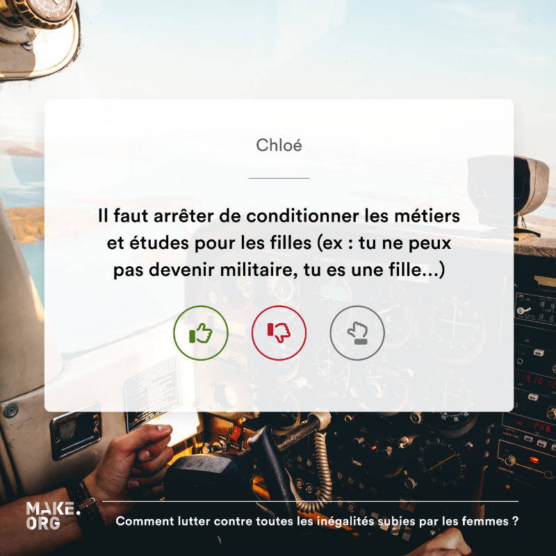 Make_org's tweet photo. 📢 Le 7 mars 2022, @Make_org a lancé avec ses partenaires, la Grande Cause #InégalitésFemmes 
🙋‍♀️🙋‍♂️ La parole est à vous ! Proposez vos solutions, réagissez aux propositions citoyennes, et agissez contre les inégalités subies par les femmes !▶︎ https://t.co/wVG5VZOEBe