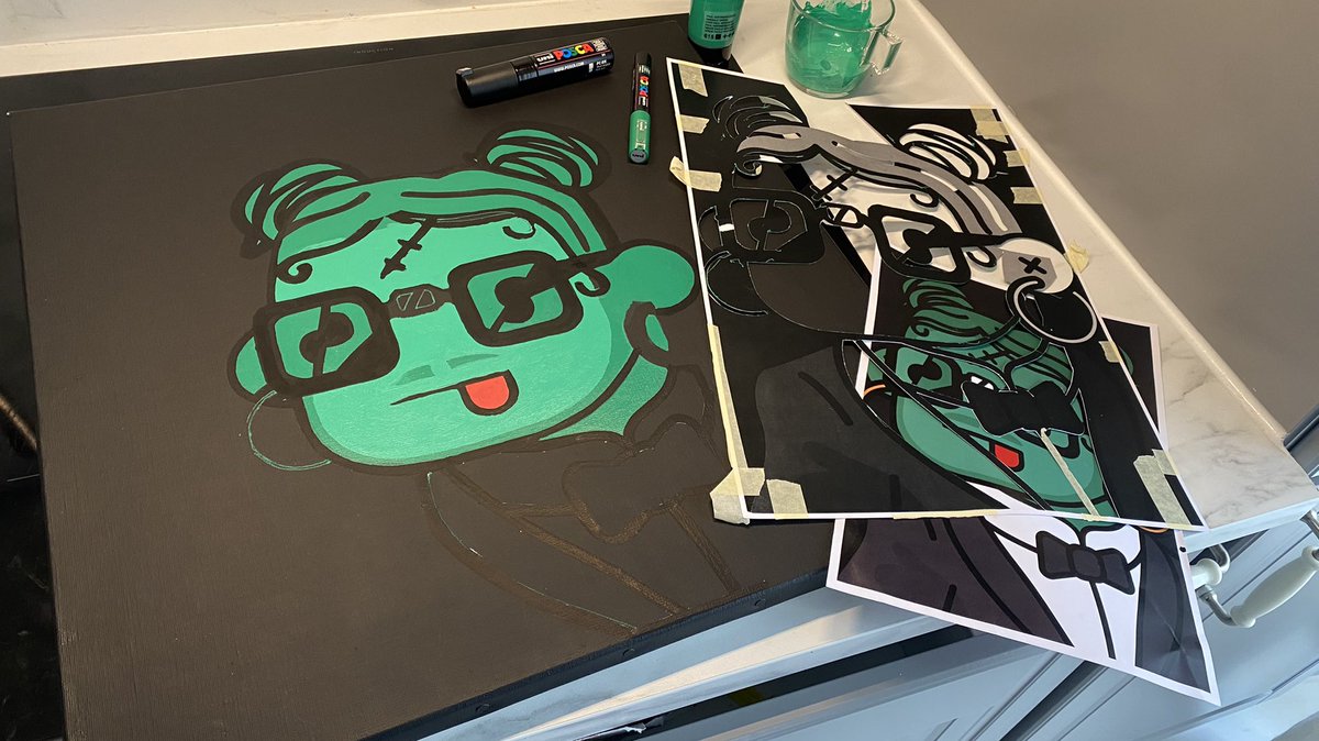 henriroudet's tweet photo. Me trying to pass Webb3 to reality @Deadfellaz #Painting #posca #art #nft https://t.co/ZAUTyoynla