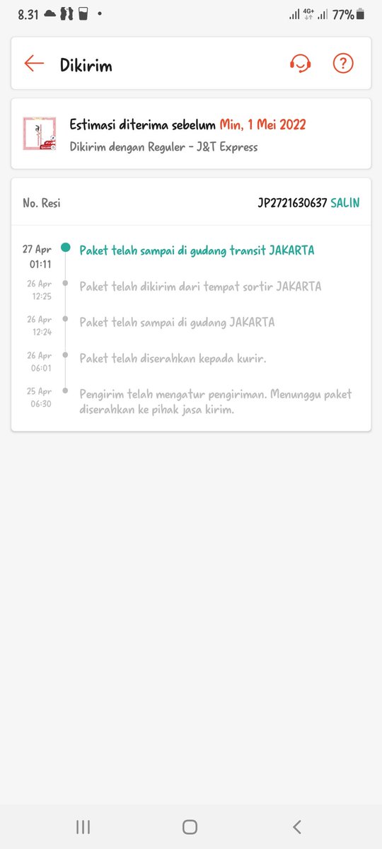 sinbttinbear's tweet photo. @jntexpressid Ini kenapa paketnya stuck disitu terus ya? JP2721630637 https://t.co/MzJFCMU145