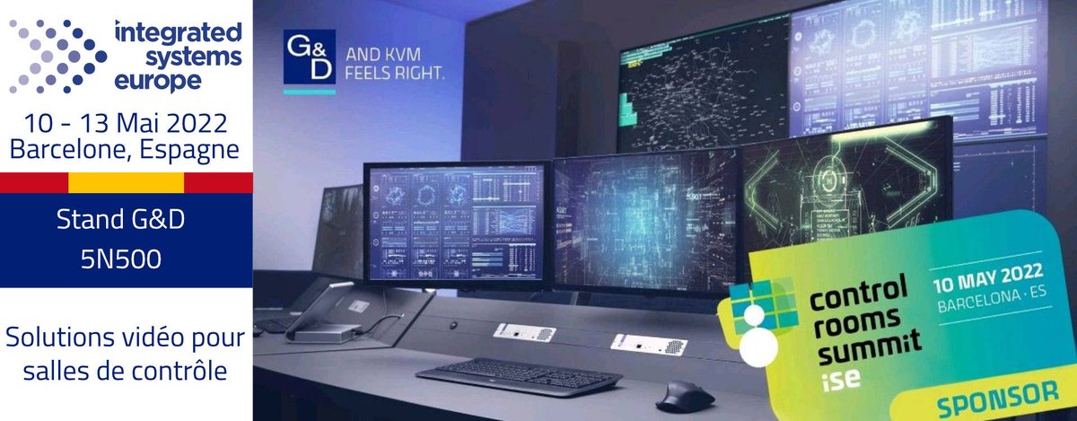 On y est presque !! Dans une semaine débute l'ISE 2022 !
Nous sommes impatients de vous y retrouver et de présenter nos nouveautés et technologies KVM et vidéo.
Rendez-vous Stand G&amp;D 5N500

bit.ly/DM-ISE2022

#ISE2022 #KVM #video #integration #controlroom