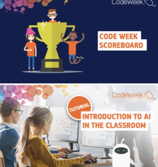 Looking to introduce AI to your students?  
 
Here’s #CodeWeek tutorial with lesson plans for Primary, Lower Secondary and Upper Secondary Students.   
 
codeweek.eu/training/intro…