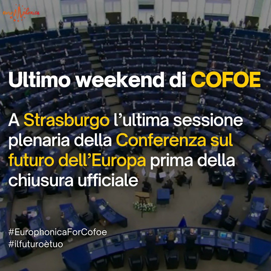 europhonica's tweet photo. 🇪🇺 #Europhonica è a #Strasburgo per l’ultima sessione plenaria della #CoFoE. Oggi e domani verrano finalizzate le raccomandazioni formulate dai cittadini in questi mesi, in vista dell’evento conclusivo del 9 Maggio.
🎙Segui i nostri social per rimanere aggiornatə. @Europarl_IT https://t.co/S1x1Ek8UMK