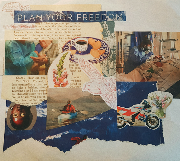 Happy #FlourishingFriday! This collage was created by a Yr1 #MedStudent during a #CreativeEnquiry workshop with @hughg_p . The themes of the piece: freedom of expression, flourishing, wellbeing in medicine...