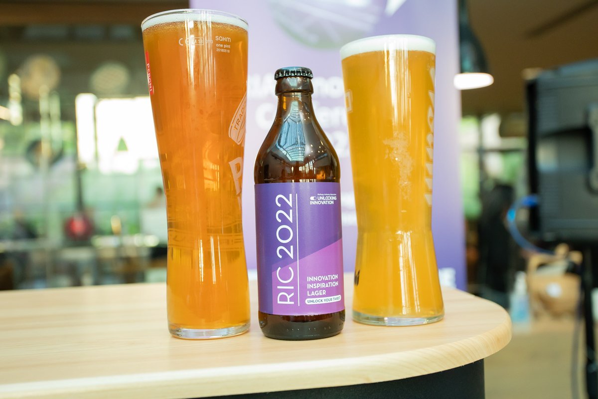 railindustry's tweet photo. Already missing our RIA Innovation Conference earlier this week.
We hope you enjoyed our own 'innovation' - a RIA first -a specially brewed #RIC22 Innovation Beer, supported by @KBRailUK! π»
We had a great evening of networking and catching up with friends old and new! https://t.co/fdD7u2Q5xG