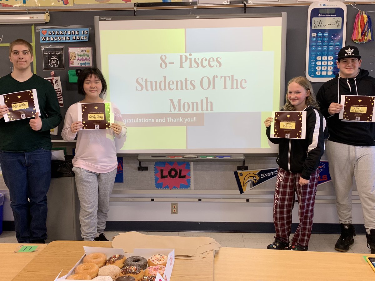MsRockow's tweet photo. Congratulations to our 8-Pisces Students of the Month for April!! 🎉@greecearcadiams https://t.co/kGXLg7RjiY