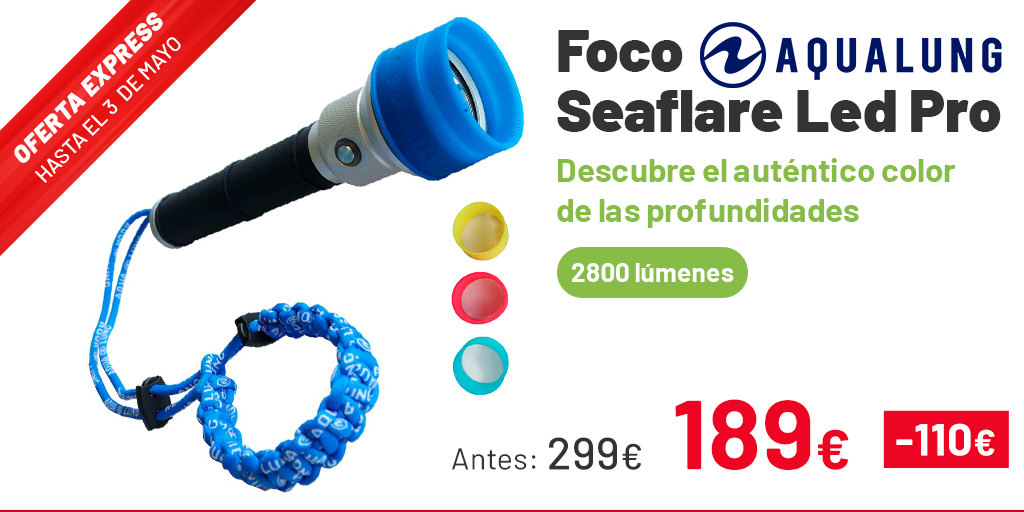 AlvarezSub's tweet image. Foco Aqualung SeaFlare Led PRO, 2.800 lúmenes!!! Un REGALO PERFECTO para el amante del buceo 🤿
👉 bit.ly/3y1O5JC