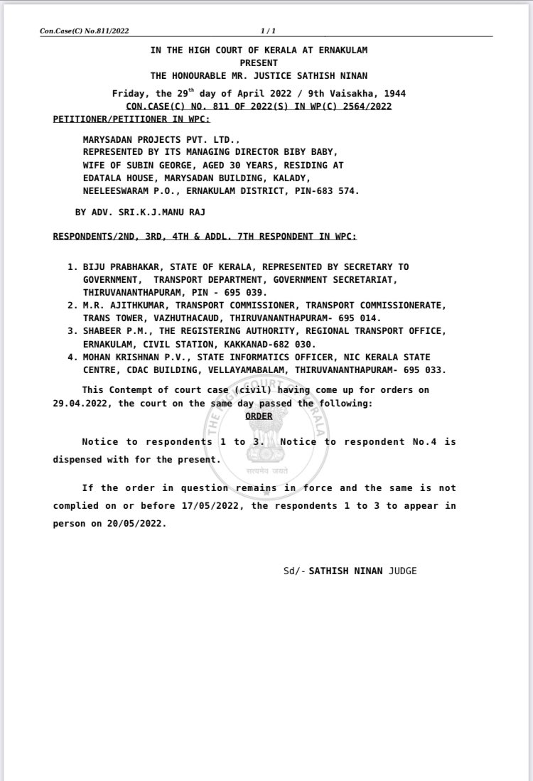 pixel_cliq's tweet photo. @xpresskerala @MSKiranPrakash @MSKiranPrakash 
HC has given a timeline to comply to the order as state did not comply to this and the connected cases. https://t.co/kbrf9mD5nc