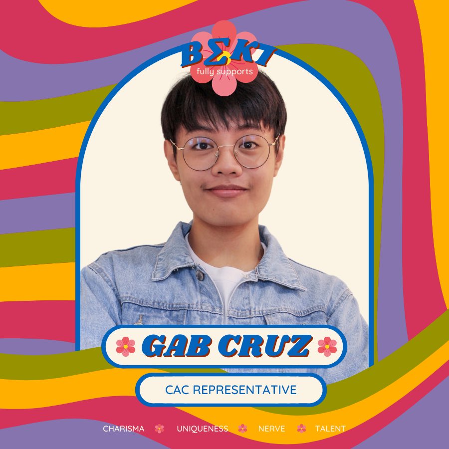 Gabriel Cruz is the embodiment of Charisma, Uniqueness, Nerve, and Talent — qualities that form the hallmark of the β∑KI sisterhood. 🌸 

Beta Sigma Kappa Iota (β∑KI) fully supports Gabriel Cruz and the rest of the ACS slate in the upcoming UPB SC elections 2022.

#AtinAngBukas