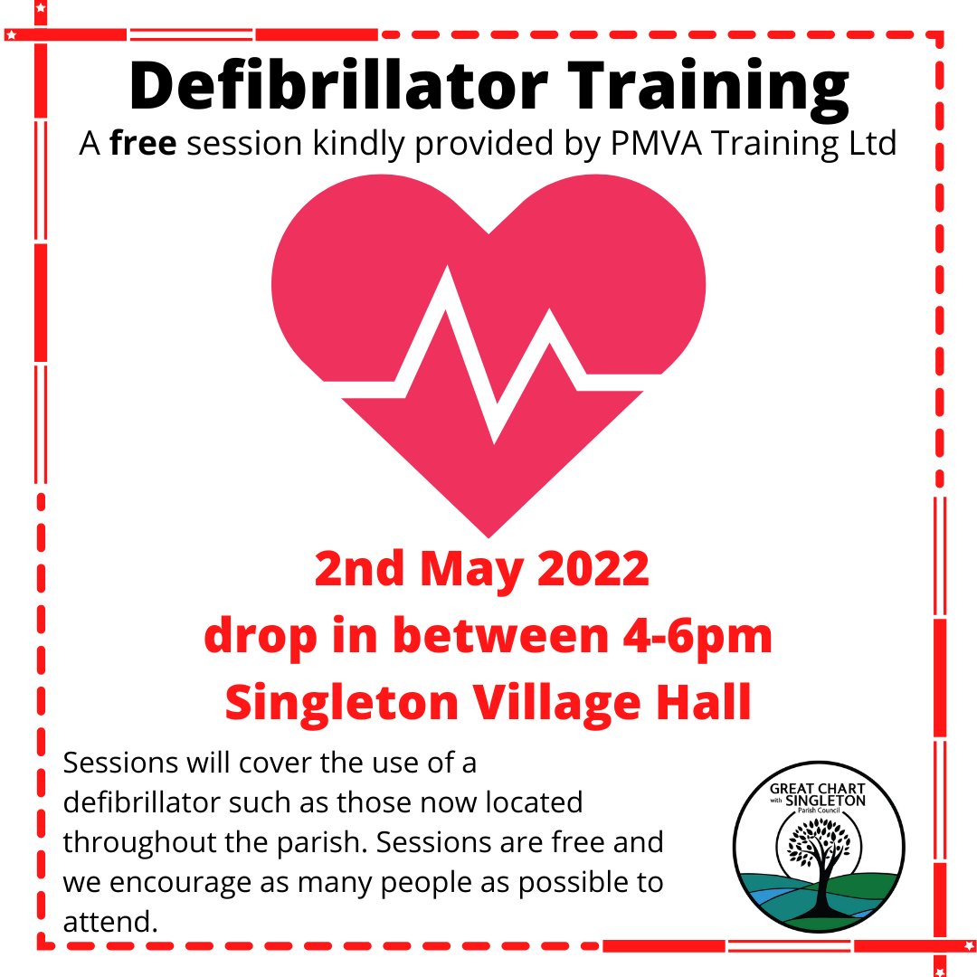 GCwSPC's tweet photo. Free defibrillator training provided by PMVA Training Ltd. The session will cover the use of a defibrillator similar to those available in the local area. #SavingLives #Defibrillator #training #KnowHowTo https://t.co/VoXWos0Hhl