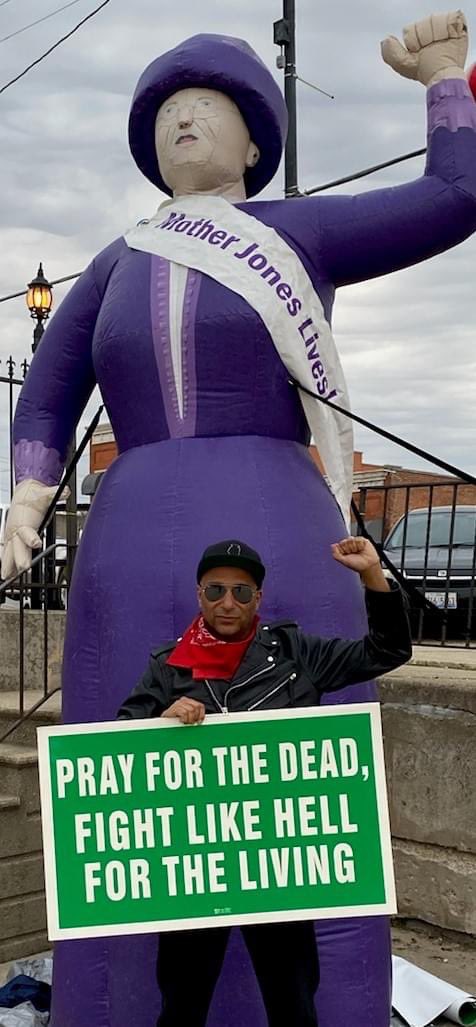 MotherJonesLive's tweet photo. @tmorello with MJ in family’s hometown of Marseilles IL to commemorate Workers Memorial Day @ILAFLCIO @UnionDrip @FlyingWithSara #union #1u https://t.co/fAA2nPrtaK