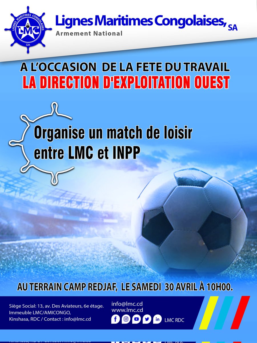 LmcRDC's tweet photo. #LMC
#Direx-Ouest
#MatchDeLoisir
Cellule Presse & Communication https://t.co/LJjKMSDYrs