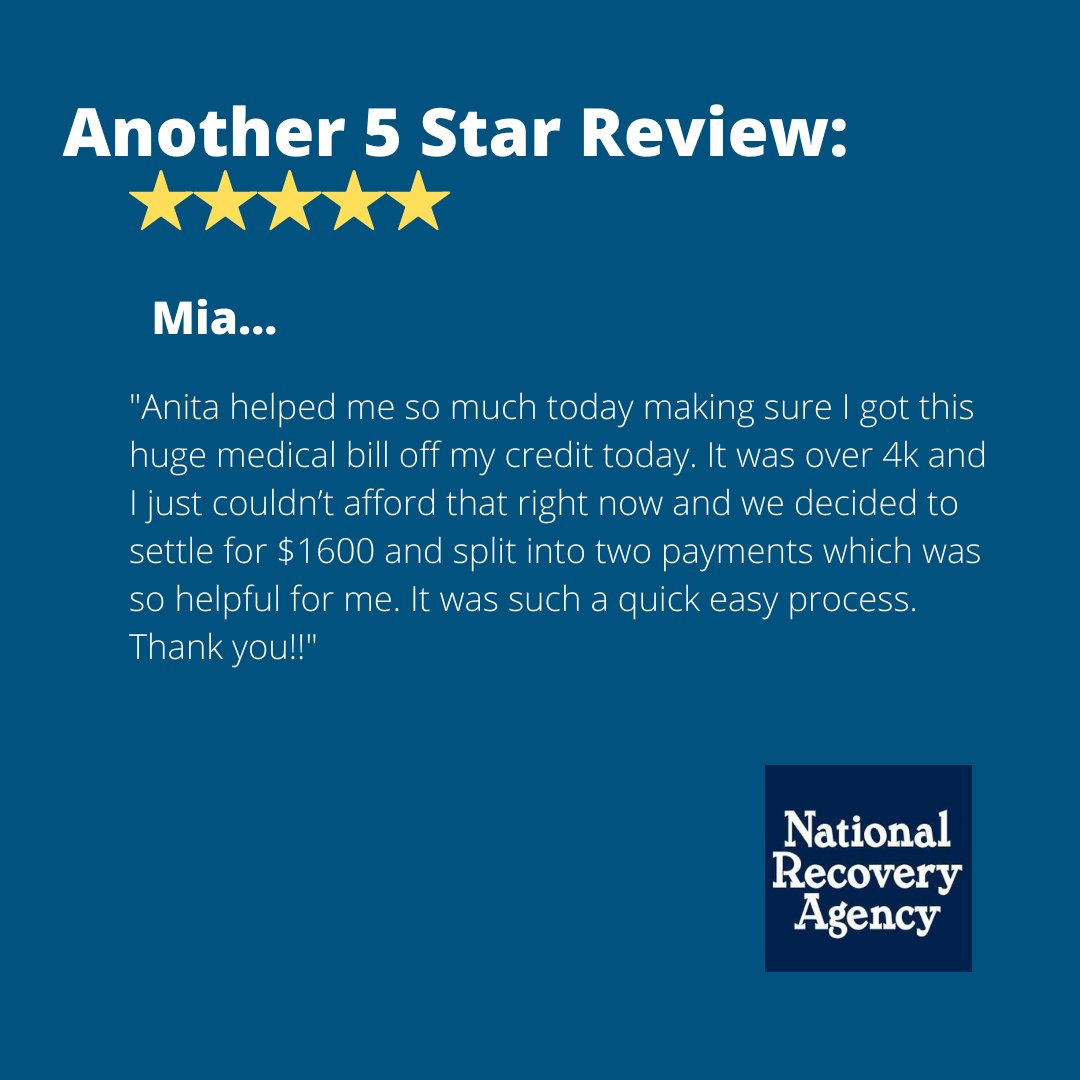 NRAGroupLLC's tweet photo. #AResponsibleRevenueRecoveryCompany
#DiscoverHowWeRecover
#5starreview https://t.co/tT8a7qp5Bf
