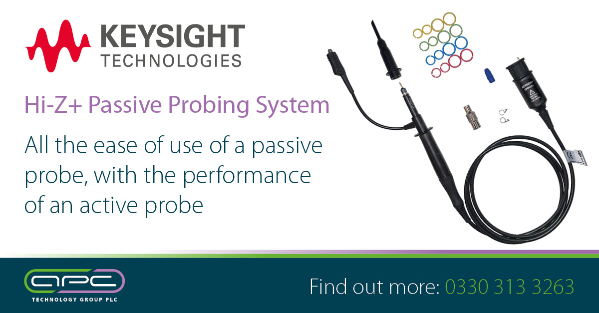 APCTechGroup's tweet photo. Combining the ease of use of a passive probe, with the performance of an active probe. @Keysight_UK's Hi-Z+ Passive Probing System is designed for use on #InfiniiVision and #Infiniium oscilloscopes with the #AutoProbe I interface.

0330 313 3263 | keysight.test@apcplc.com https://t.co/Ks3EiYO212