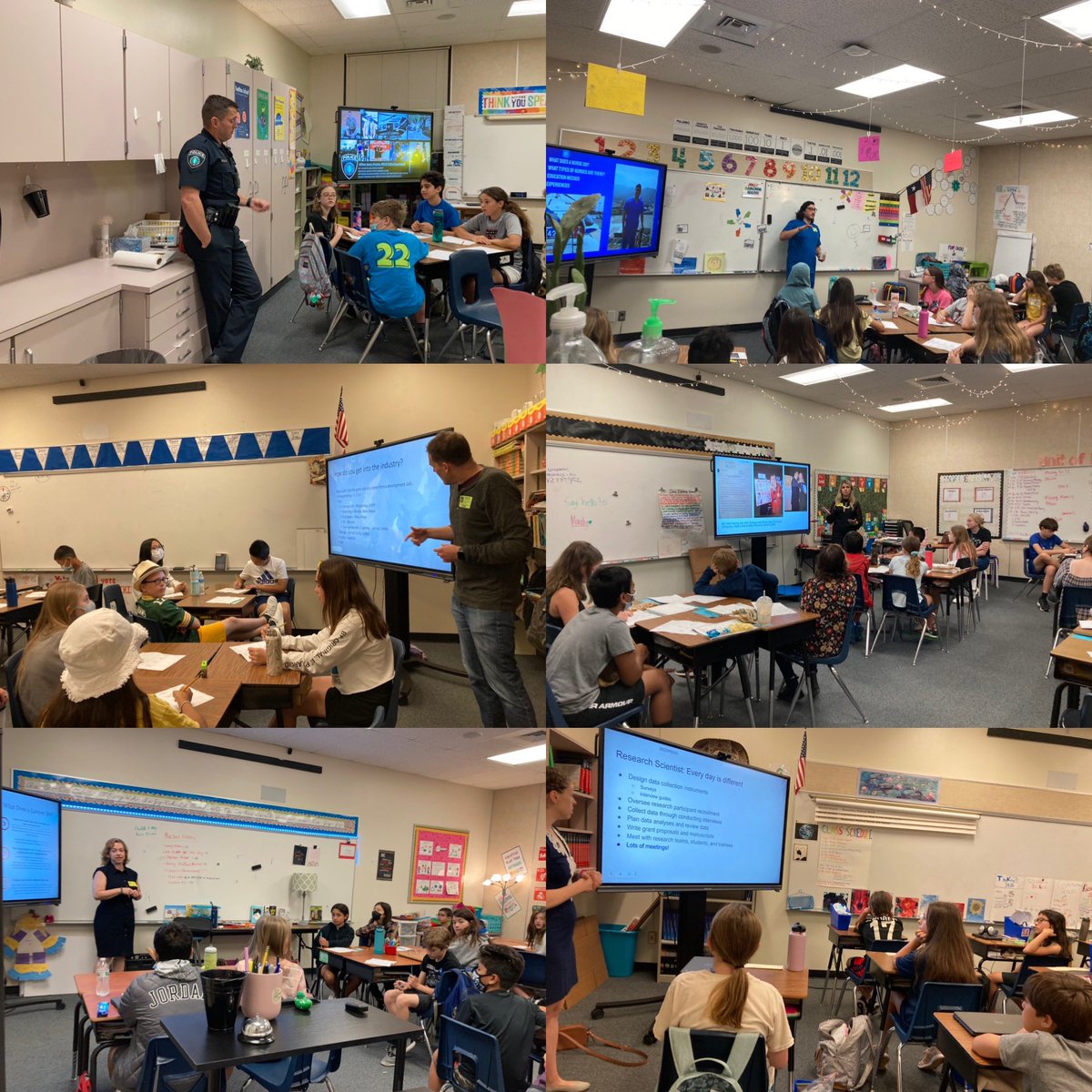 Our amazing Counselor Intern Mrs. Peña @HaleyPena23 put together our first ever Career Day for our 5th graders! So grateful for her and our volunteer presenters- our students are learning so much!