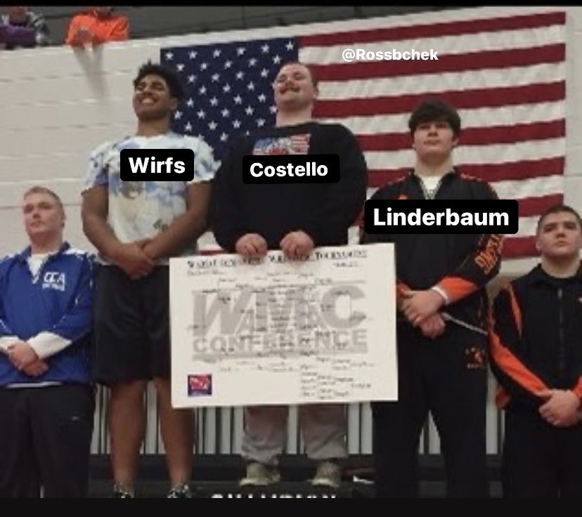 1st place- Four year letter winner for @Hawks_Wrestling, Aaron Costello 
2nd- #13 overall pick in the 2020 NFL draft, Tristan Wirfs
3rd- #25 overall in the 2022 NFL draft, and Rimington award winner, Tyler Linderbaum
#Hawkeyes https://t.co/PIbsfexktN