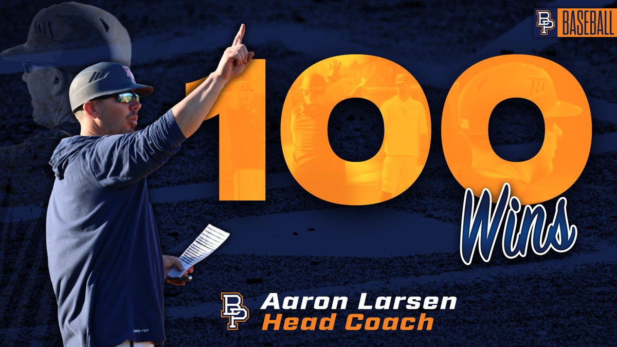 bpcuathletics's tweet photo. With last night's win over Loyola, @bpc_baseball's HC Aaron Larsen gathered his 100th win at the helm of the BPC Baseball program! Congrats Coach Larsen! https://t.co/HMCoEPwgNq