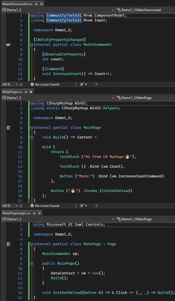 vincenth_net's tweet image. #dotnet #CommunityToolkit 8⃣ works like a dream with #CSharpForMarkup 🤲
Check out how clean the viewmodel code remains thanks to the toolkit codegen. Recommended!