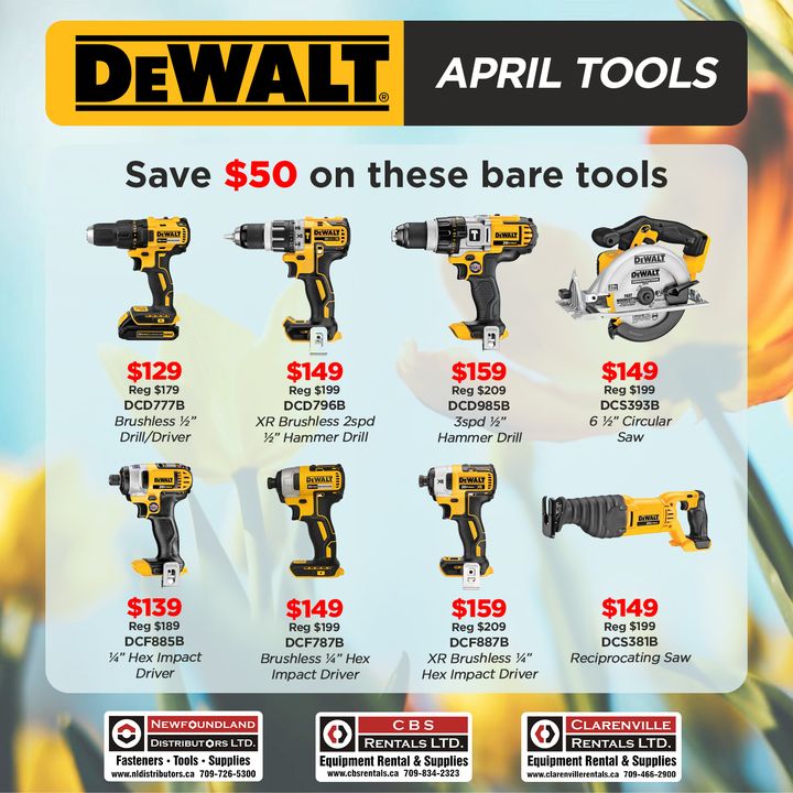 legetøj Stolthed Ashley Furman NL Distributors Group of Companies on Twitter: "Last chance to take  advantage of our DeWalt April tools sale on now at all locations until  April 30, 2022! https://t.co/4Punry3aAI" / Twitter
