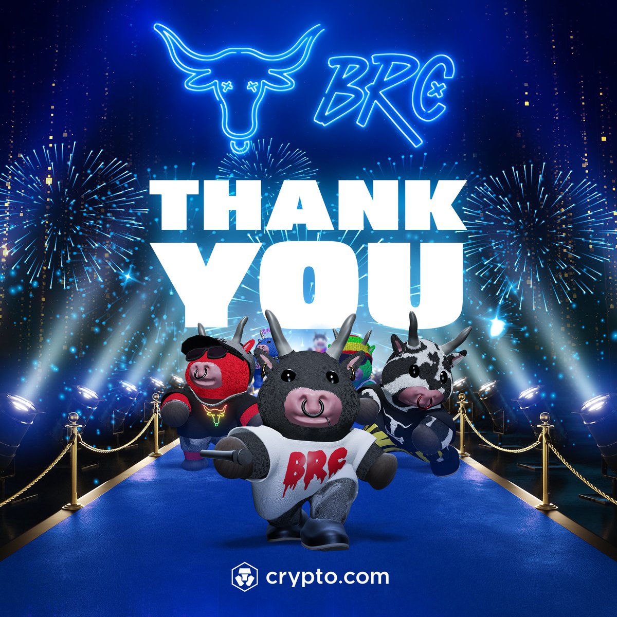 BullRunCrew's tweet photo. Thank you to each &amp; every single one of you absolute BULLS! The love, support &amp; amazing vibez have been felt by the entire #BRC. 

We are fam. We are frens. We are BULLS 🐂

Bull Run Crew, the real party is just getting started! 🥳 https://t.co/cABTywKyL1