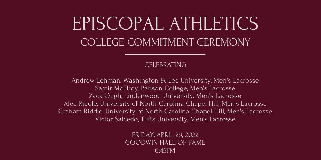 EHSAthletics (@ehsmaroon) on Twitter photo Excited to celebrate a great group of seniors who tonight will formally celebrate their commitment to continuing their athletic careers at the intercollegiate level. More to come in May! <a href="/EHSLax_Boys/">EHS Boys Lacrosse</a> <a href="/EpiscopalHS/">EHS: The High School</a> Excited to celebrate a great group of seniors who tonight will formally celebrate their commitment to continuing their athletic careers at the intercollegiate level. More to come in May! <a href="/EHSLax_Boys/">EHS Boys Lacrosse</a> <a href="/EpiscopalHS/">EHS: The High School</a>