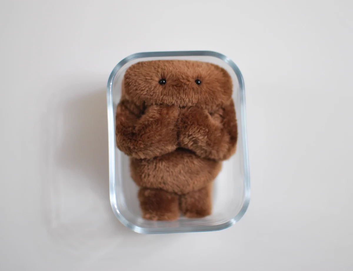 かわいい！！一晩寝かせられているカレーのぬいぐるみ！