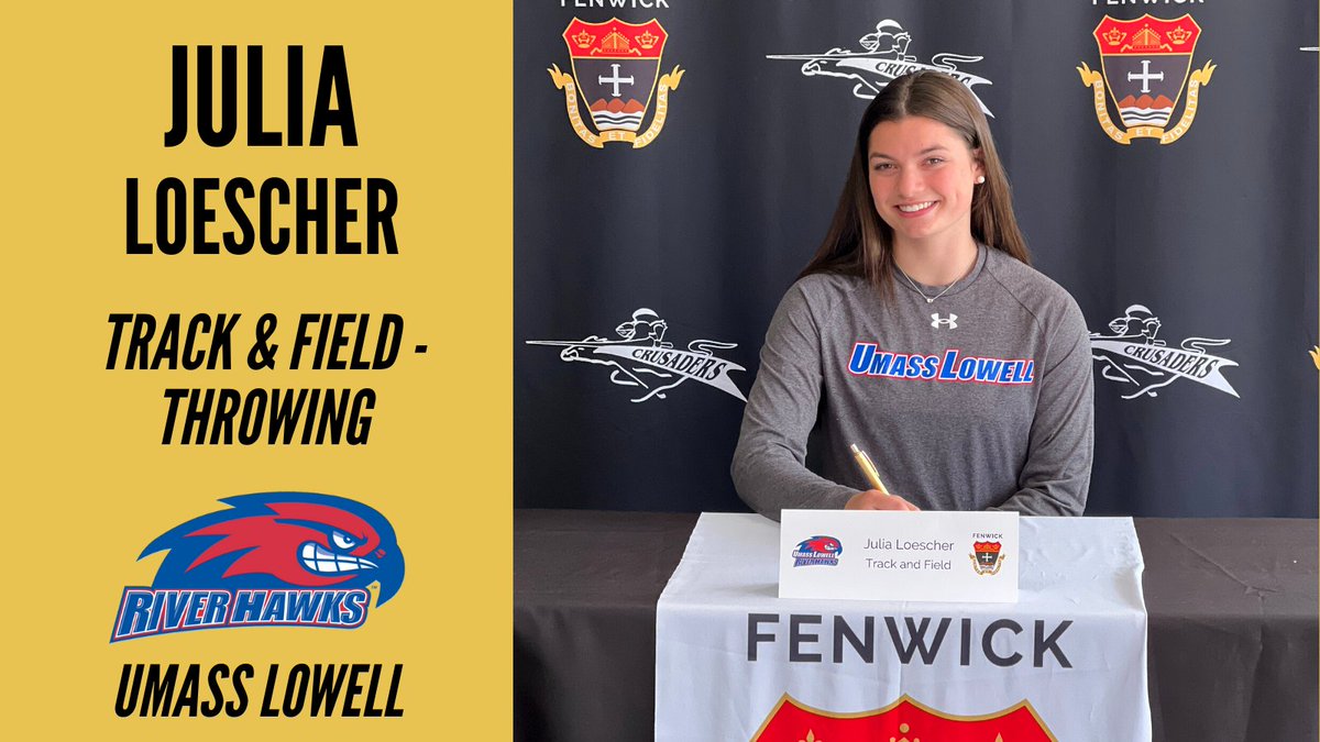 Congrats to Julia Loescher '22 for committing to Umass Lowell Track and Field #WeAreFenwick