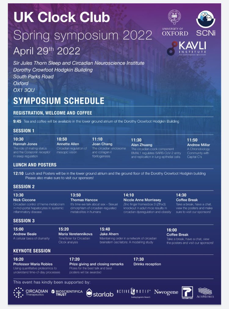 NicolaBarclay's tweet image. Great to see so many familiar faces, new ones, and hear some super interesting talks on the latest in circadian neuroscience! #clockclub #neuroscience #circadianrhythm