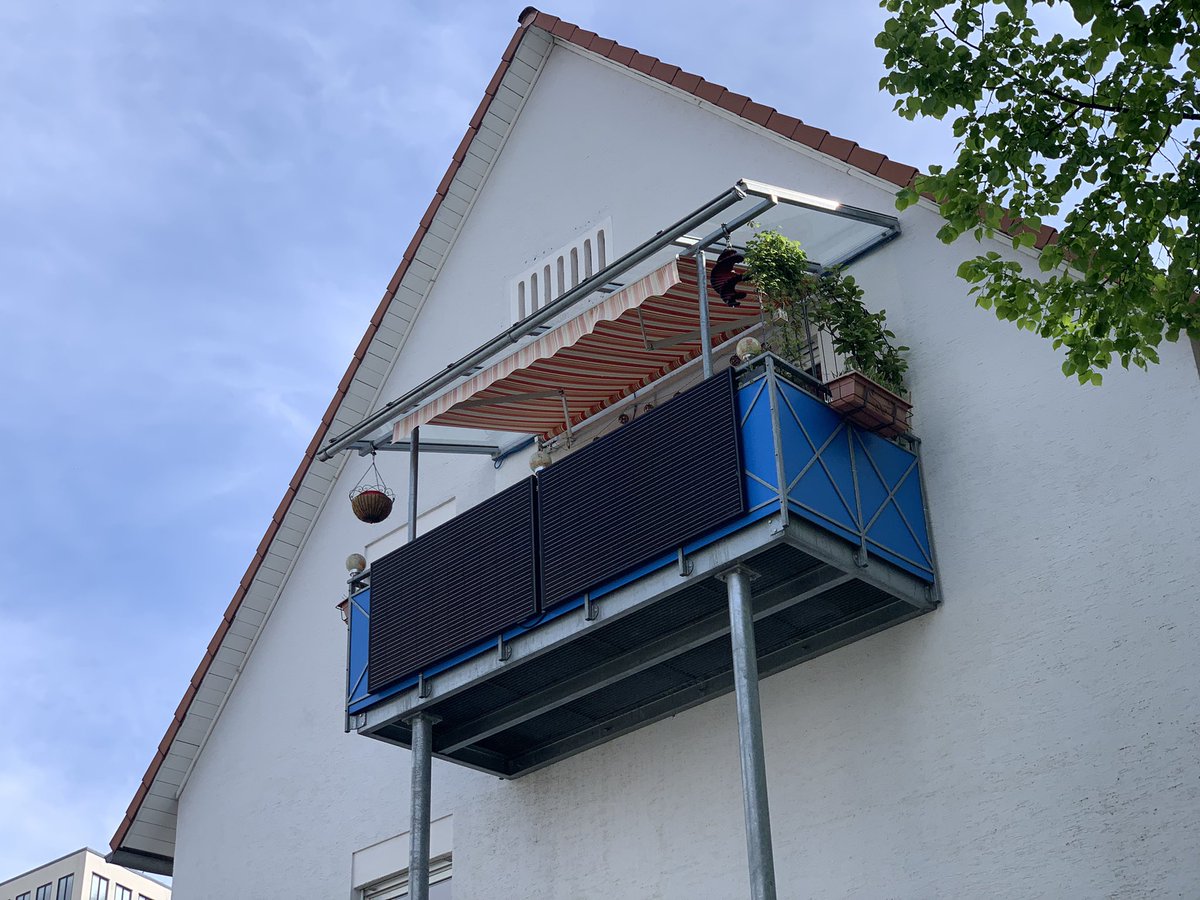balkonsolar's tweet photo. Random street in #Freiburg, here to help install #MicroPV on the #balcony and the neighbors already have 600 watts! https://t.co/e4N28cF5aw
