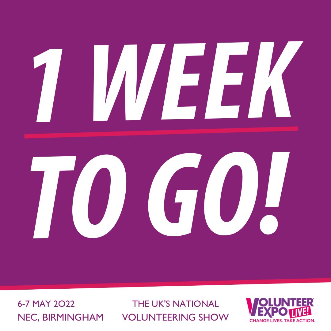 In exactly 1 week we'll be opening the doors 🚪 at the UK's first ever national volunteering show - <a href="/VolunteerExpoUK/">Volunteer Expo Live - The UK Volunteering Show!</a>, hosted by Rotary!

Join us at <a href="/thenec/">The NEC</a> on 6th and 7th May.

🎟️ Book your free tickets: volunteerexpo.co.uk/tickets
📍 Plan your visit: volunteerexpo.co.uk/live