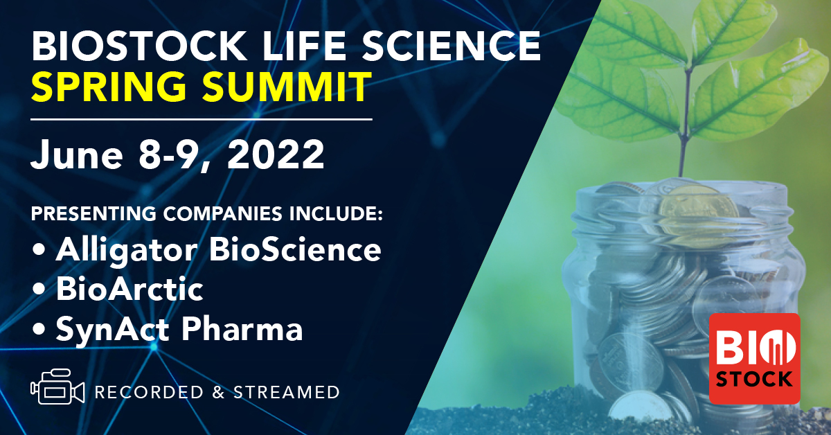 BioStock_SWE's tweet photo. Nu kan vi avslöja 3 bolag som kommer att presentera på BioStock Life Science Spring Summit 2022; Alligator BioScience, BioArctic och SynAct Pharma!
Vi ses 8-9 juni!
#BioStockSwe #BioStockSummit #lifescience @AlligatorBio @bioarcticab #SynactPharma https://t.co/d5ArwLsXRk