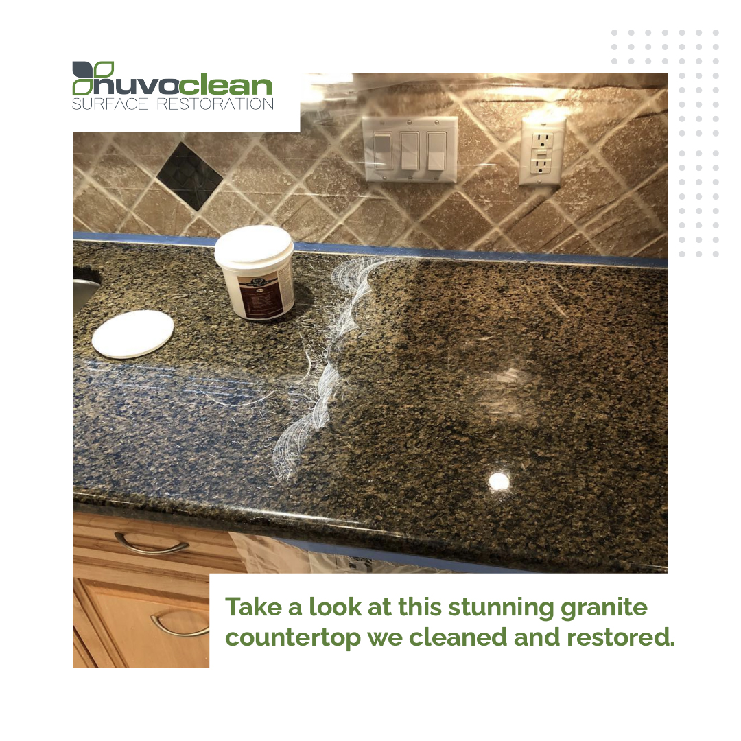 NuvoClean's tweet image. We do so much more than floor and tile restoration. Just take a look at this stunning granite countertop we cleaned and restored for some happy customers.

#Granite #GraniteCounter #DeepClean #GraniteCountertop #Restoration #Cleaning #StoneRepairs #StoneRestoration