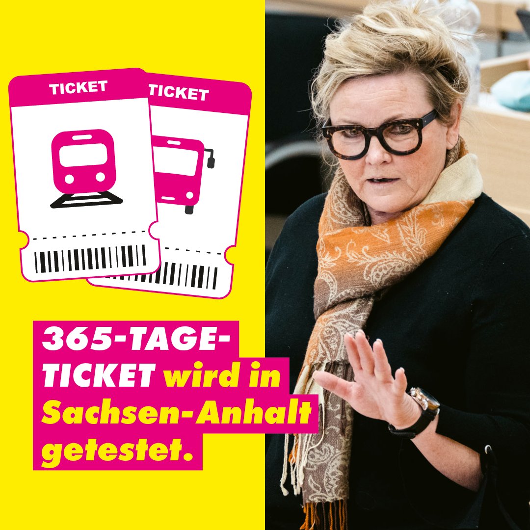 fdpfraktionlsa's tweet photo. #ÖPNV attraktiver machen! #SachsenAnhalt wird das #365TageTicket in zwei Modellprojekten getestet. Unser Antrag gemeinsam mit den Fraktionen der 🇩🇪Koalition wurde gestern vom #Landtag beschlossen ✅ @KathrinTarrico1 #ltlsa https://t.co/BlRcjQ4HQr
