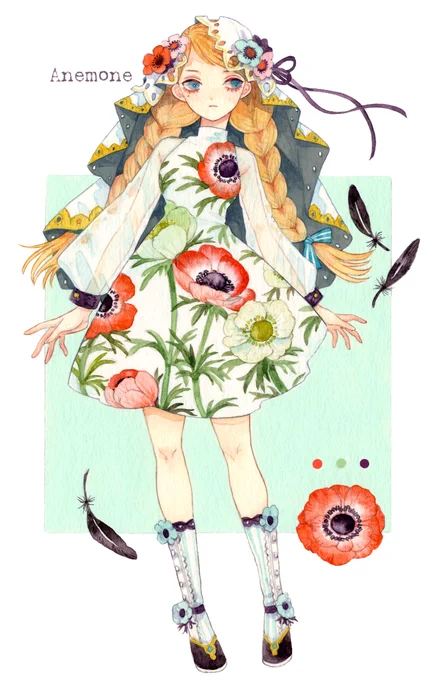 水彩で虫と花と少女を描いてます#ゴールデンウィークSNS展覧会2022 