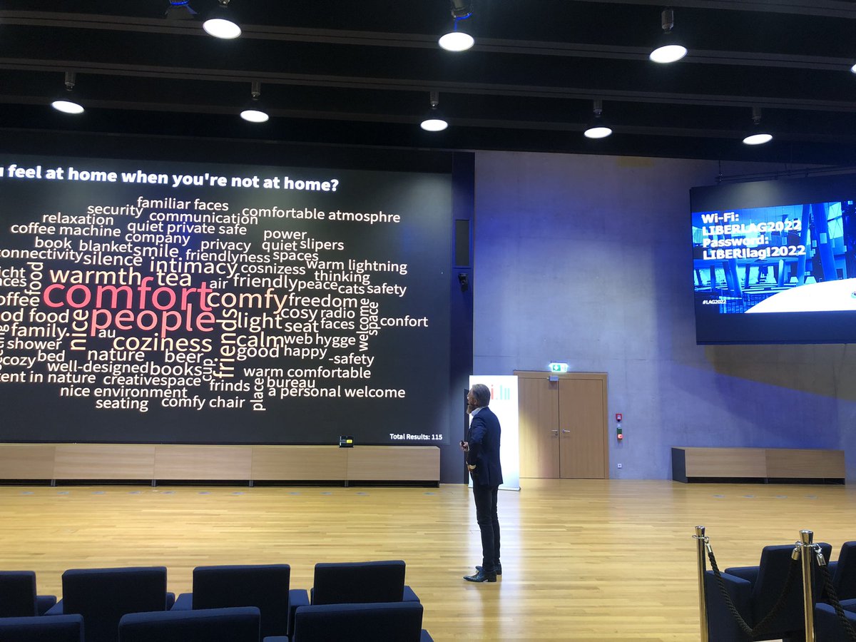 LIBERLAG2022's tweet photo. What does it take to make you feel at home ? Interactive presentation from Aat Vos at the #LAG2022 @includi_ https://t.co/QhMx32KRYd