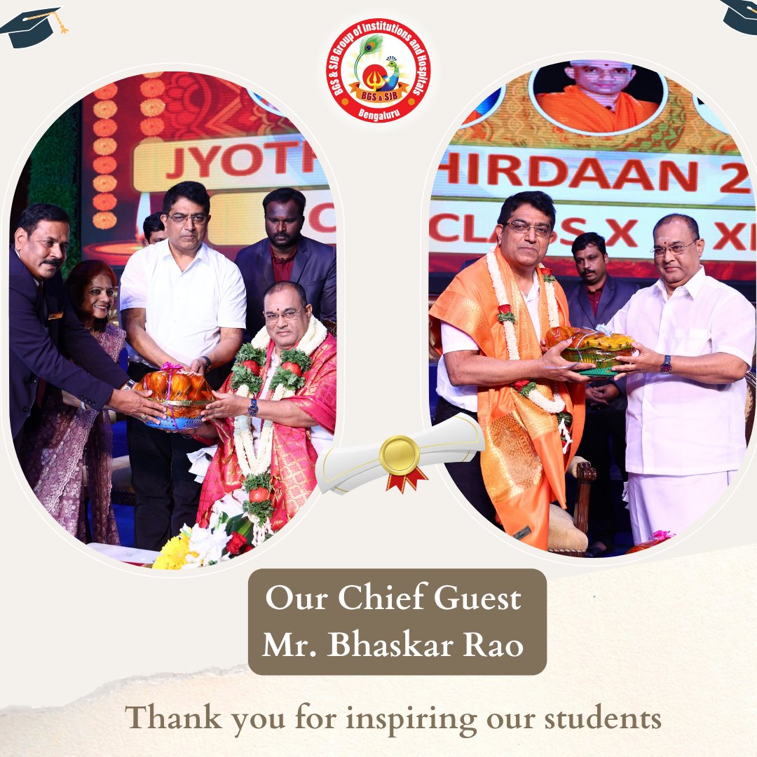 "Graduation Day -2022" for BGS Public School.
The program was inaugurated by Sri Sri Dr. Prakashanath Swamiji - Managing Director - BGS &amp; SJB Group of Institutions,
Our Chief Guest Mr Bhaskar Rao @deepolice12  -Former Police Commissioner of Bangalore.

#BGS #BGSandSJB #BGSPS