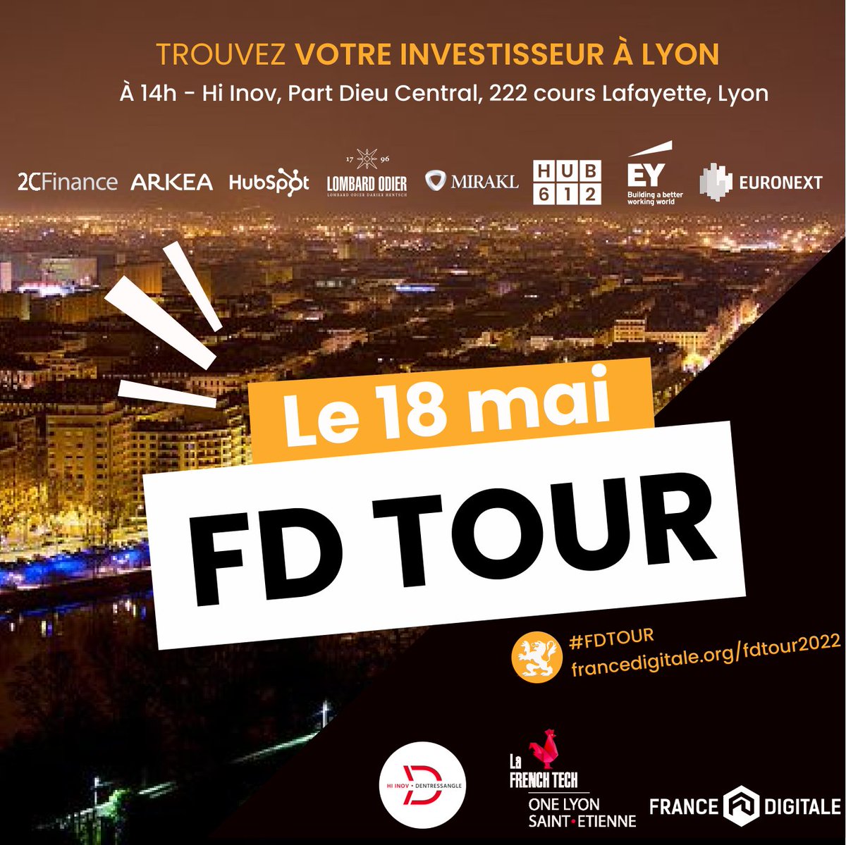 HUB612 devient partenaire du <a href="/FRdigitale/">France Digitale</a> Tour 🙌Rencontres #VC #startup + #networking 🍹💬 RDV mercredi 18 mai chez <a href="/Hiinov/">Hi inov - Dentressangle</a> #Lyon dès 13h30. Plus d'info francedigitale.notion.site/Lyon-jeudi-18-…