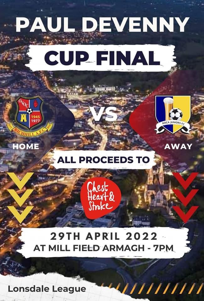 Come along to Armagh tonight to cheer on the Colts in their 1st ever cup final. 💙🤍🏆