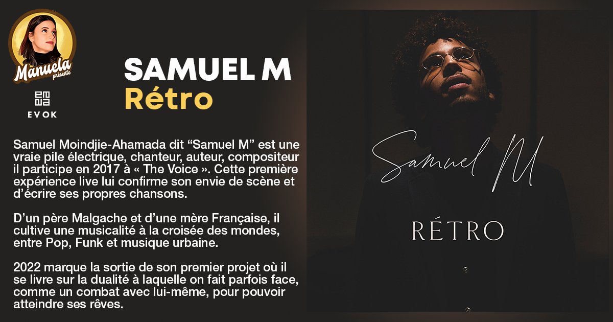manuelapromo's tweet photo. Du velours! Samuel M "Rétro" Attention Talent à suivre! Titre disponible sur toutes les plateformes de téléchargement légal, le sublime clip ➡️https://t.co/MoapbUQc6A 🖤#SamuelM #news #music #Video #Paris #France #travel #TheVoice #beautiful #photography #evokcollection https://t.co/P6Geq9gXQS