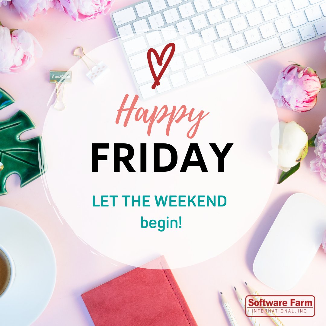 SoftwareFarm's tweet photo. Happy Friday Everyone! Have a blessed and lovely weekend!
#Sfi #SoftwareFarm #HappyFriday #WeekendFun https://t.co/KPPzc21qmA