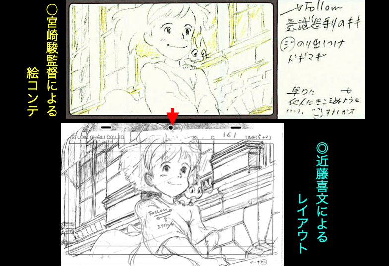 おそらく37人かと(回答ゼロ😅)。
実はこのC-160は、#宮崎駿 監督の絵コンテに「本編最高にややこしいカット」と記されています。
コンテは起点と終点の2枚画なので、間の通行人は #近藤喜文 さんの設計が活かされていると思われます。
C-161のキキのフォロー、表情の設計も見事です。
#魔女の宅急便