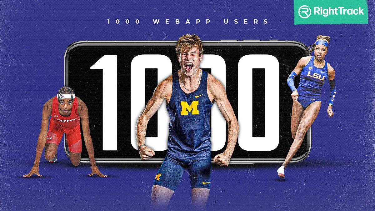 1000 users on our track and field recruiting app!🎉🔥😎

If you aren't one of them, then what are you doing?! 🤷‍♂️

Link in bio to register on the app/get in touch to speak to a consultant today! 💪

#trackandfield #athletics #NCAA