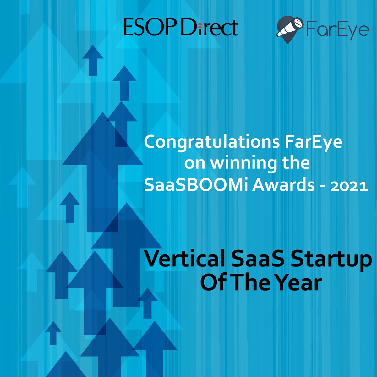 EsopDirect's tweet photo. ESOP Direct congratulates the entire team at FarEye, on winning the much deserved โVertical SaaS Startup Of The Year"
We are proud to be associated with Company like yours!
#Award #Startup #Saas #SaasBOOMi #ESOPDirect #FarEye #ESOPs #StockOptions #EquityCompensation https://t.co/I2eHMnNbaI