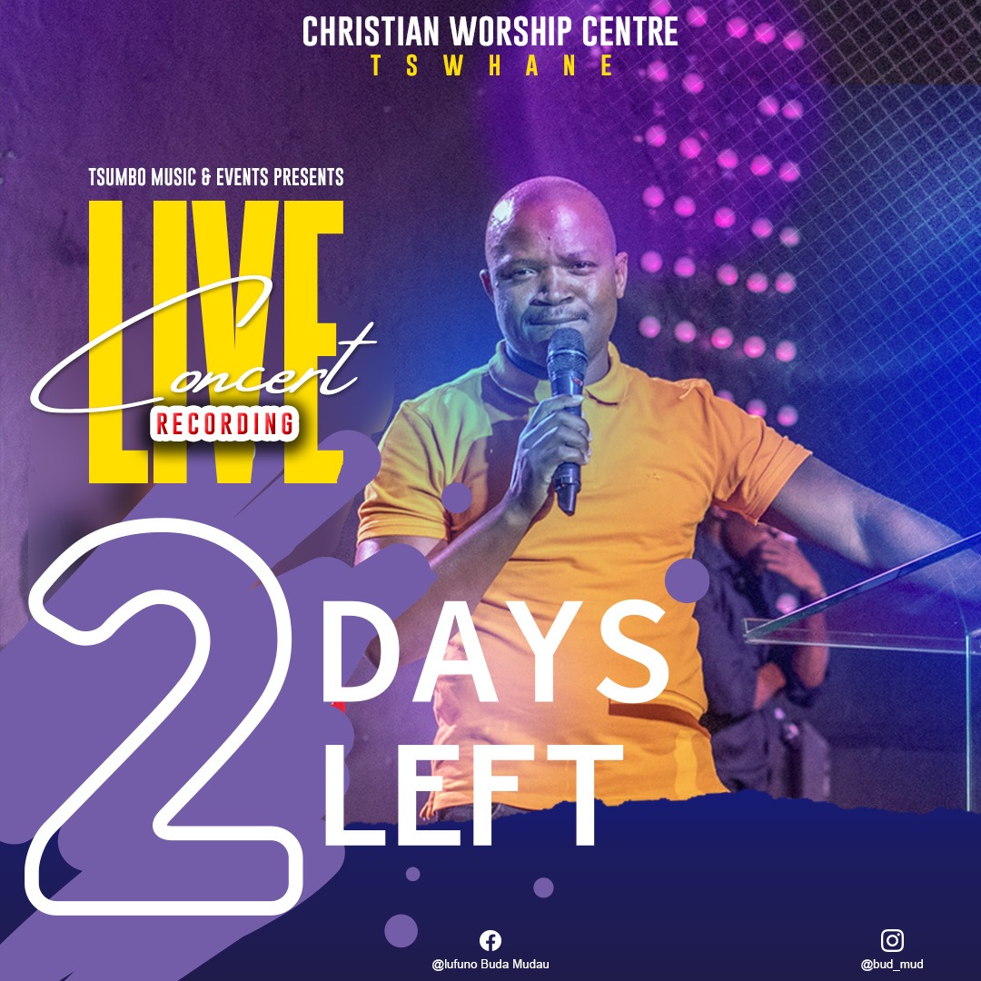 CWC_Tshwane's tweet photo. The number '2' spells out UNITY, UNION &amp; TOGETHERNESS! In just 2 days , we will together at CWC Tshwane as we pen down history with Lufuno B.

Tickets Still Available at Computicket.

#5DaysToGo #LufunoB #LufunoBLiveRecording https://t.co/ftM6i9YY6h
