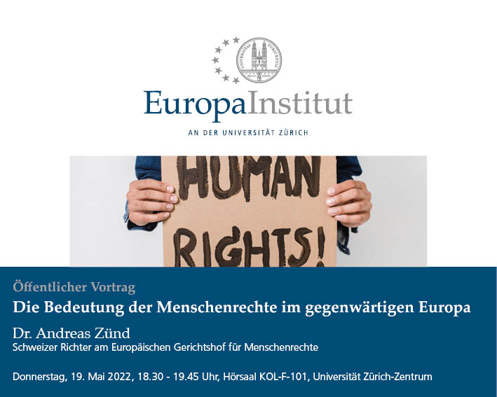 Was bedeuten die Menschenrechte im gegenwärtigen Europa? Was bedeuten sie für die Schweiz? Die Rechtsprechung des EGMR ist zumeist nicht sonderlich spektakulär, aber sie prägt die minimalen Rechte der Menschen.
Vortrag mit <a href="/AndreasZund/">Andreas Zünd</a> nicht verpassen!
eiz.uzh.ch/EIZ/web/eiz/ev…
